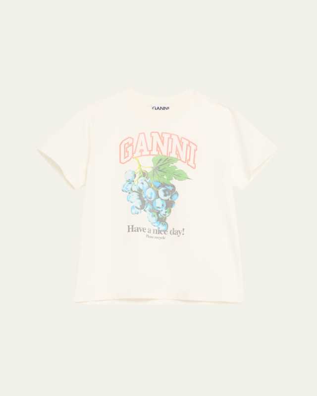 Relaxed Cotton-Jersey Grapes T-Shirt